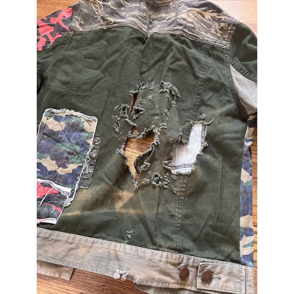 Strivers Row Patchwork Denim Canvas Jacket Biker … - image 12